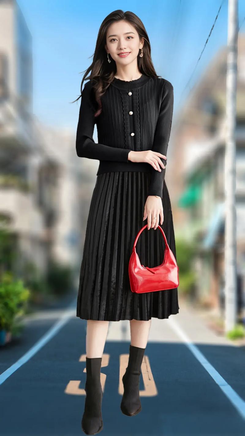 针织羊毛连衣裙怎么搭配