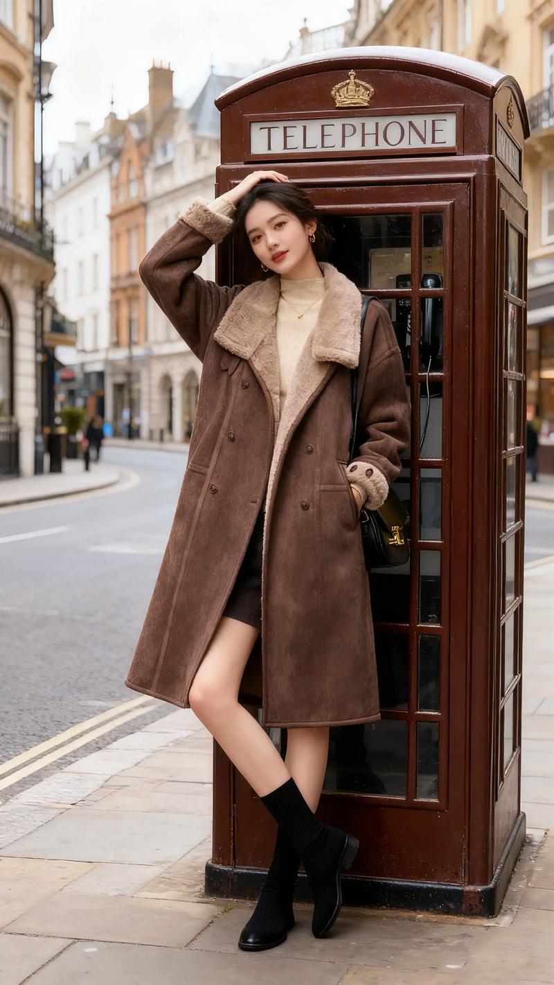 羊羔鹿皮绒大衣怎么搭配图片