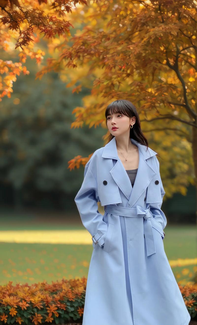 学生蓝色大衣怎么搭配衣服好看吗