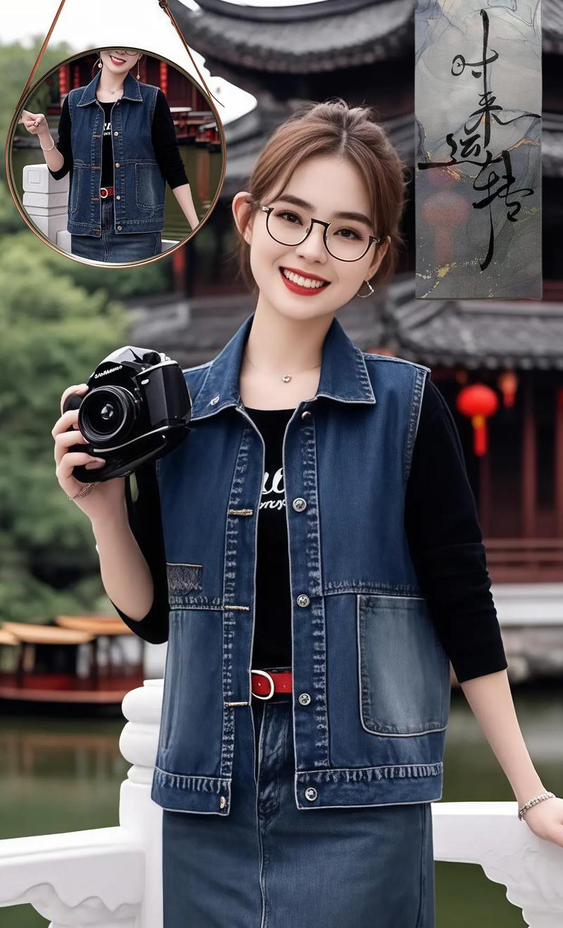 休闲牛仔背心怎么搭配