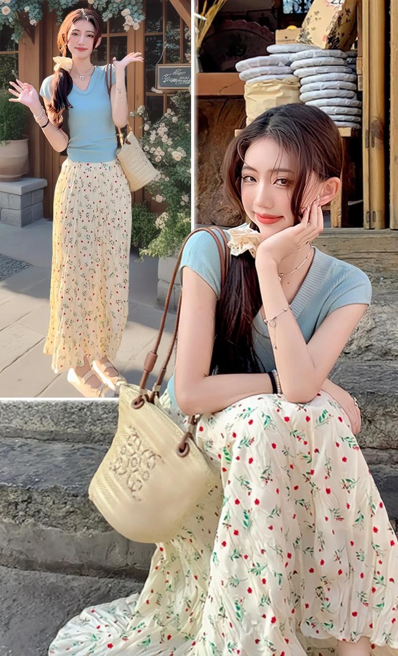 夏天t恤裙怎么搭配图片