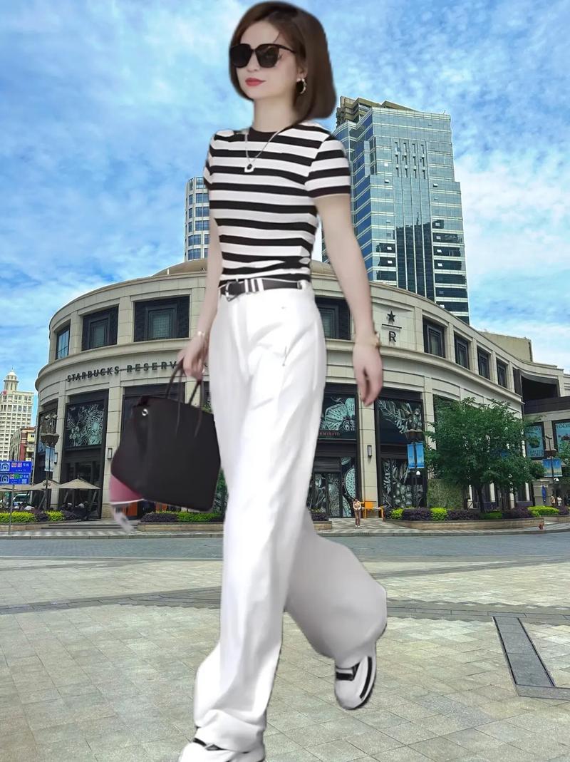 条纹裤子 条纹上衣怎么搭配图片