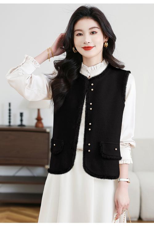 针织马甲背心外套怎么搭配图片欣赏