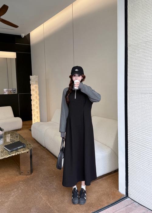 胖妹妹连衣裙冬天怎么搭配图片