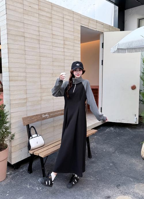 胖妹妹连衣裙冬天怎么搭配图片