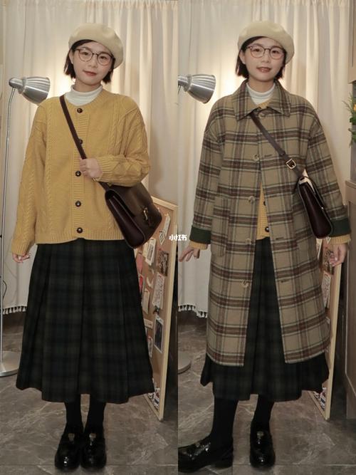 格子尼大衣怎么搭配图片