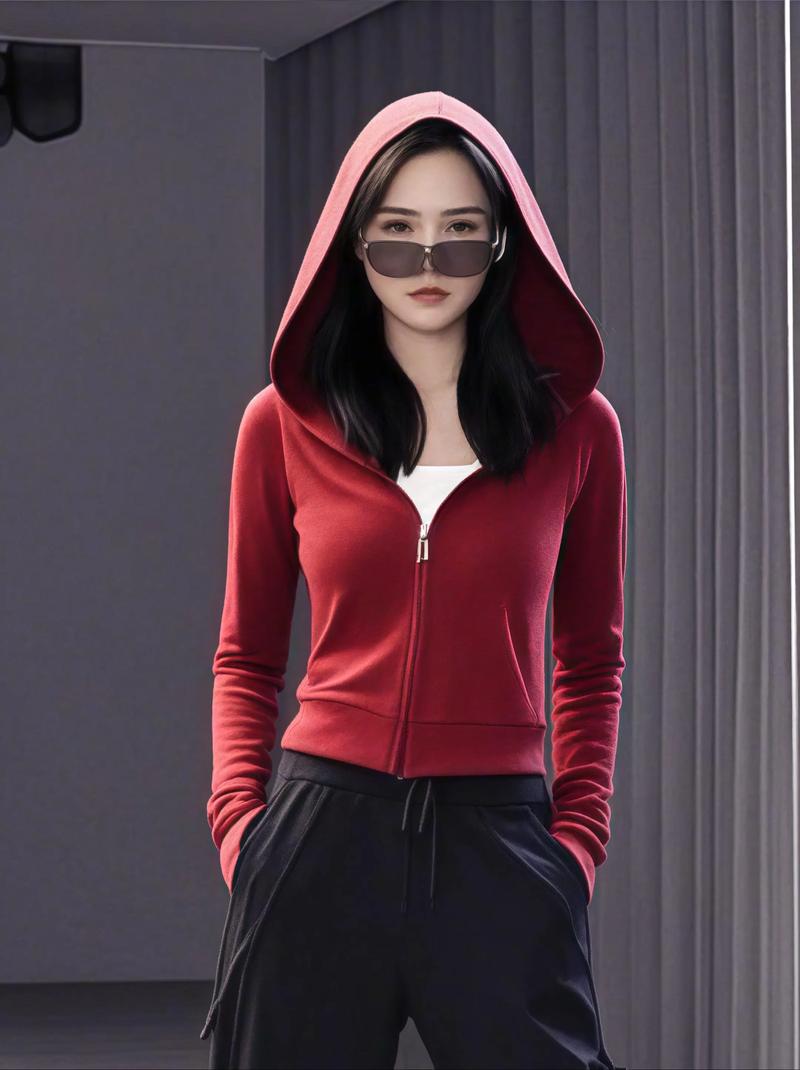 红色短上衣外套怎么搭配图片欣赏