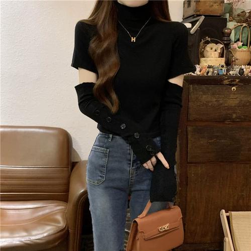 黑色高领打底毛衣怎么搭配什么裤子图片