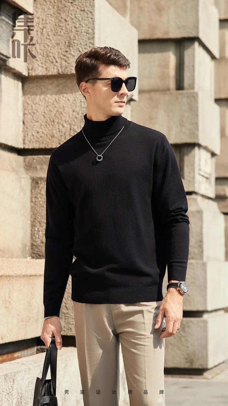 黑色高领打底毛衣怎么搭配什么裤子