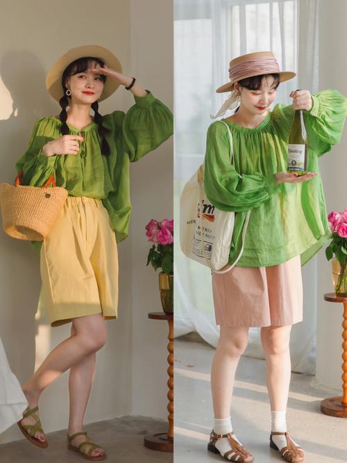 粉绿色风衣怎么搭配图片