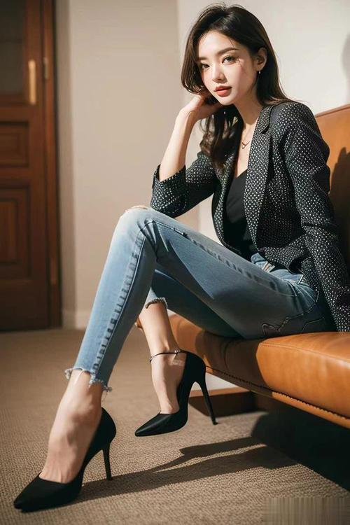 高跟桶鞋 和牛仔裤怎么搭配