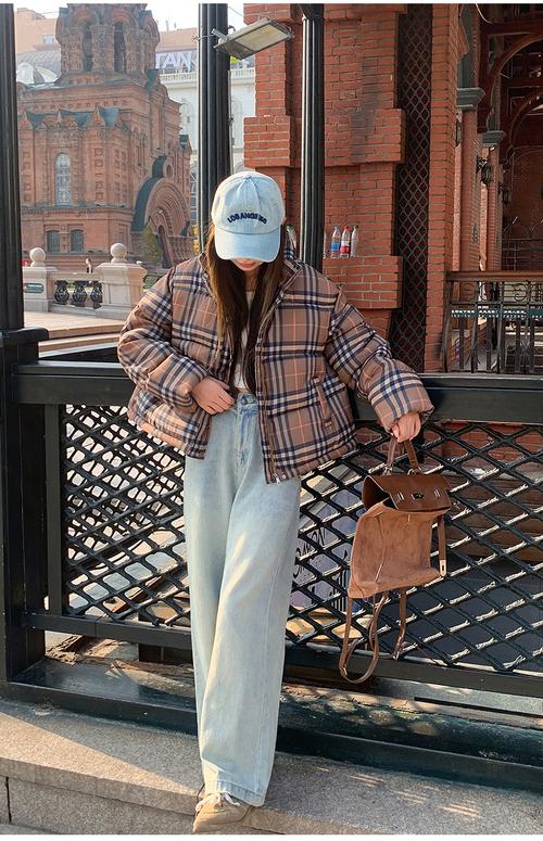 格子短外套怎么搭配