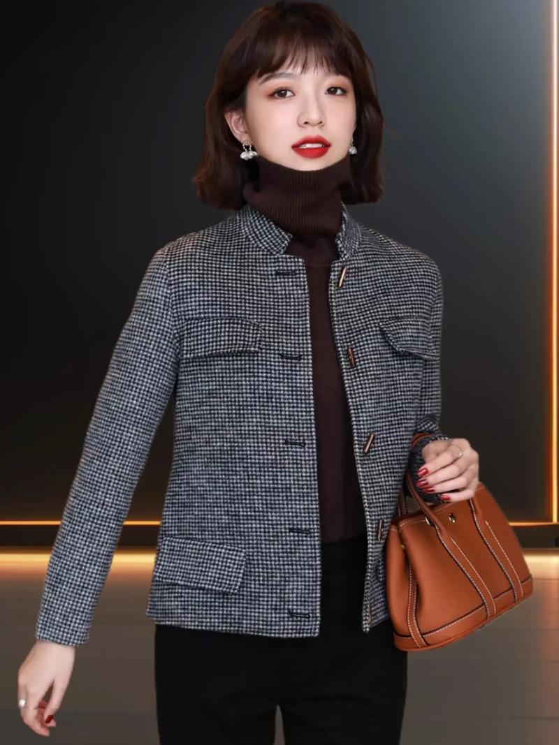 千格鸟毛呢怎么搭配