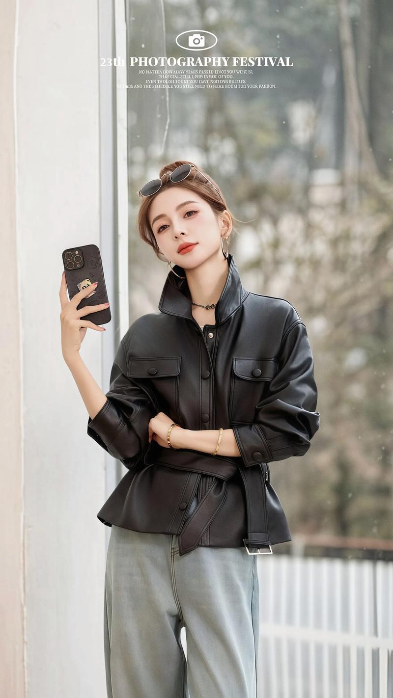 七分袖皮衣怎么搭配