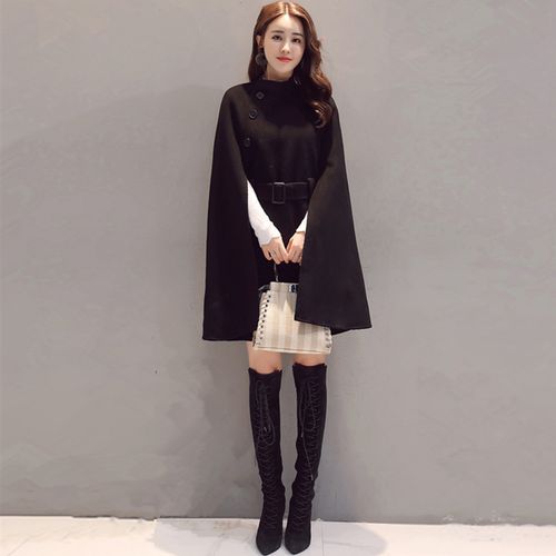 毛呢蝙蝠大衣怎么搭配