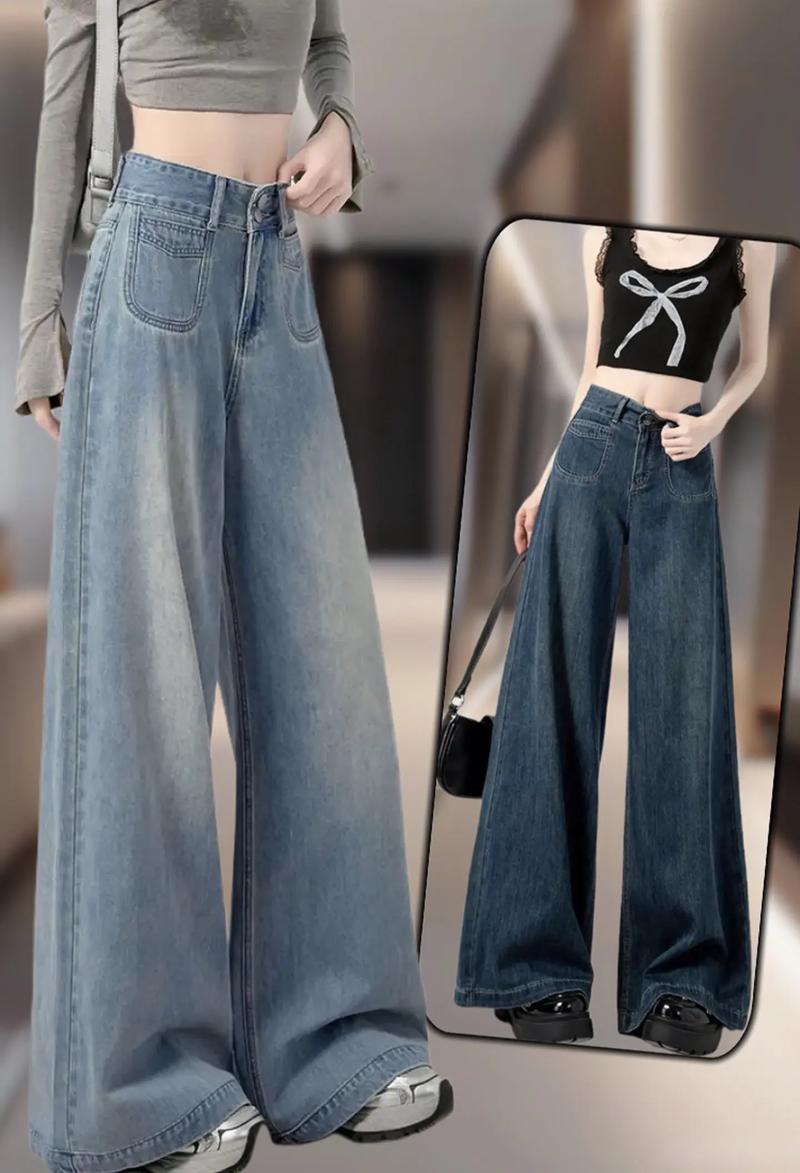 宽脚牛仔裤怎么搭配