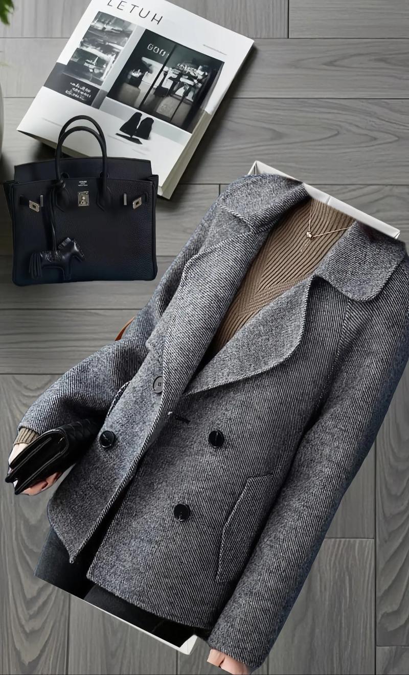 灰色毛尼外套怎么搭配