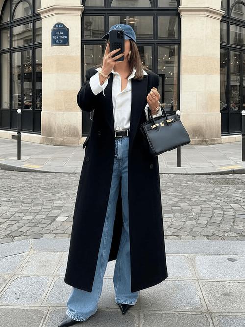 女款黑色风衣怎么搭配