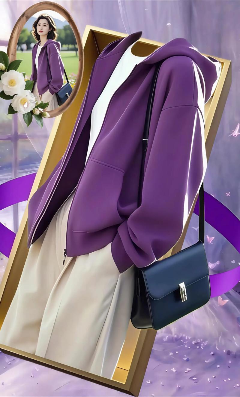 紫色卫衣搭配什么外套