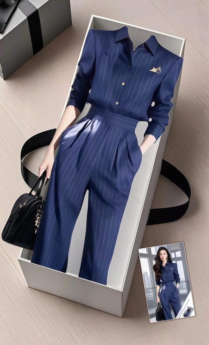 打底衫 蓝色外套怎么搭配图片欣赏