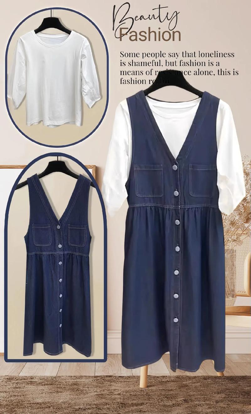 休闲牛仔背带长裙怎么搭配什么外套好看