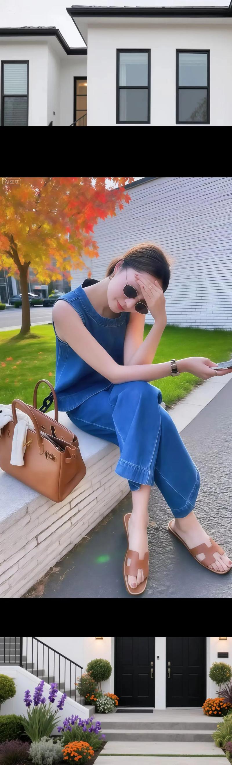 蓝色马甲怎么搭配图片欣赏