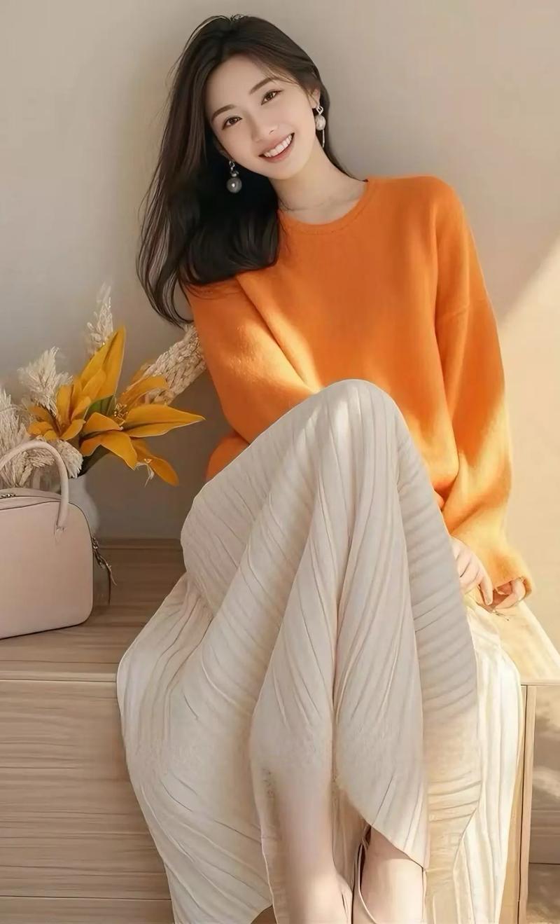 橘色衣服怎么搭配图片欣赏