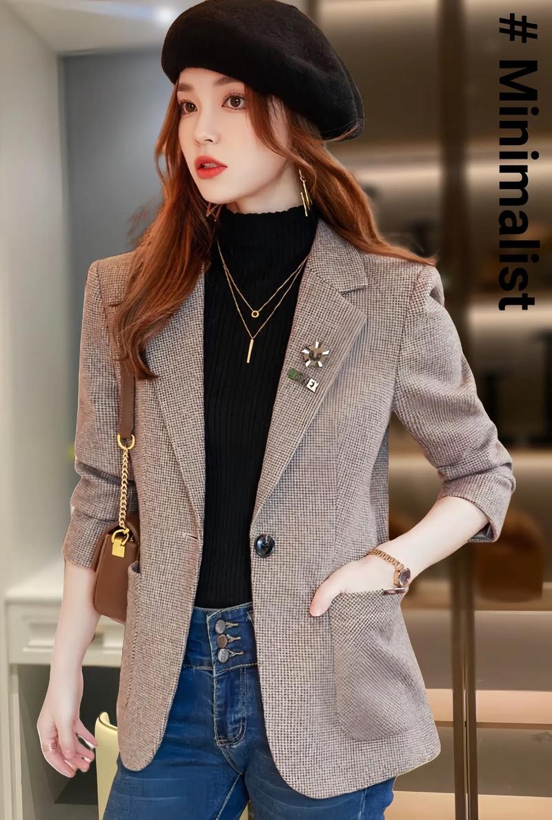 格子西装套怎么搭配图片欣赏