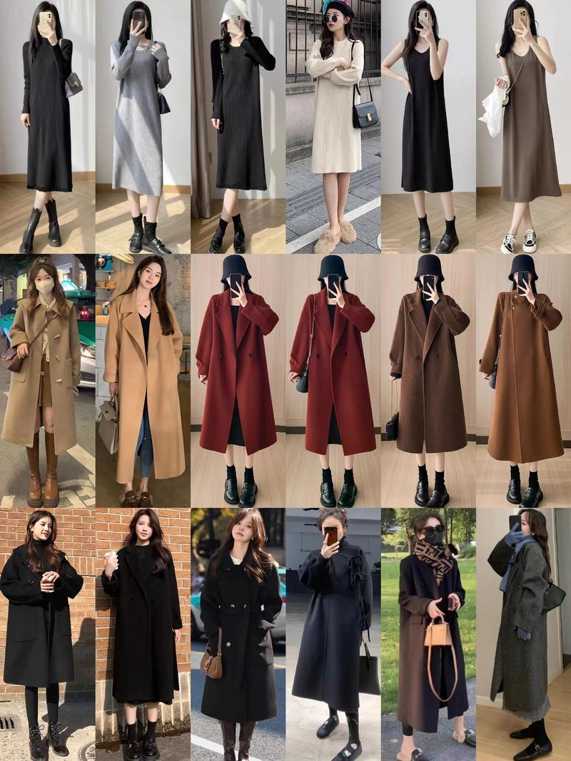 长女装毛呢子大衣外套怎么搭配图片