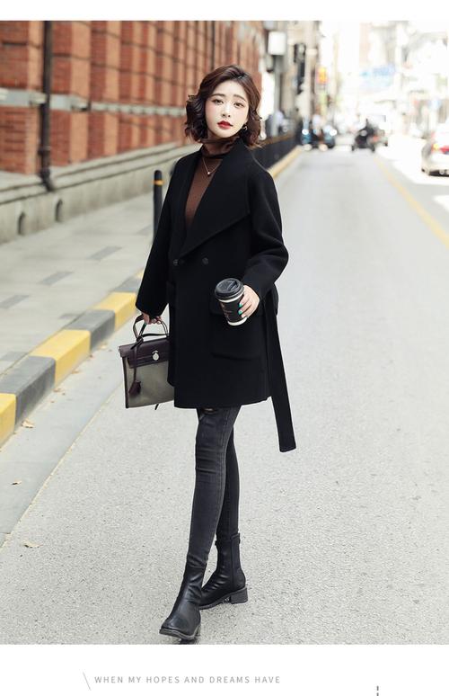 长女装毛呢子大衣外套怎么搭配图片