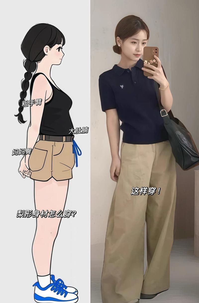 藏青色的短袖怎么搭配图片