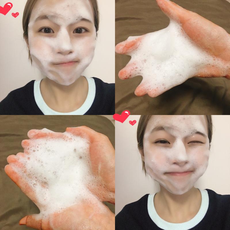 用完洗面奶洗完脸干