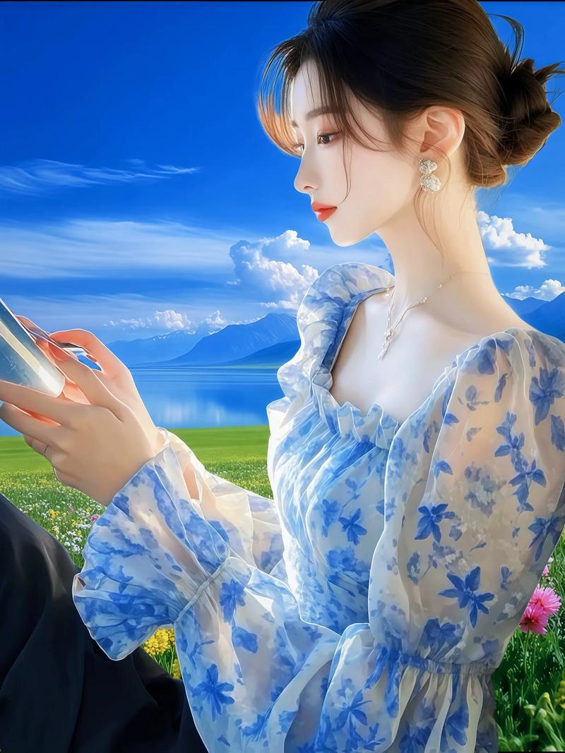 70蓝色碎花上衣怎么搭配