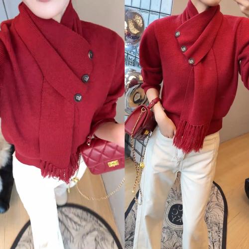 毛衣外衣怎么搭配什么围巾