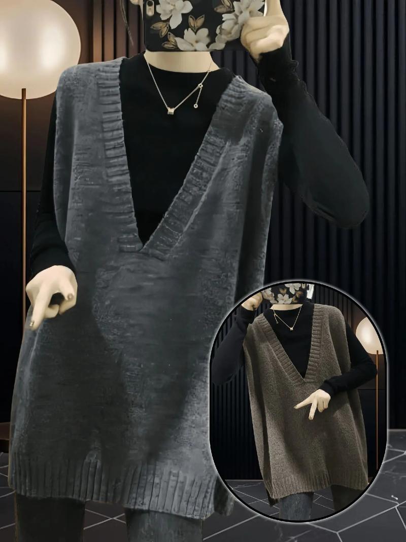 中长款针织马甲怎么搭配冬季
