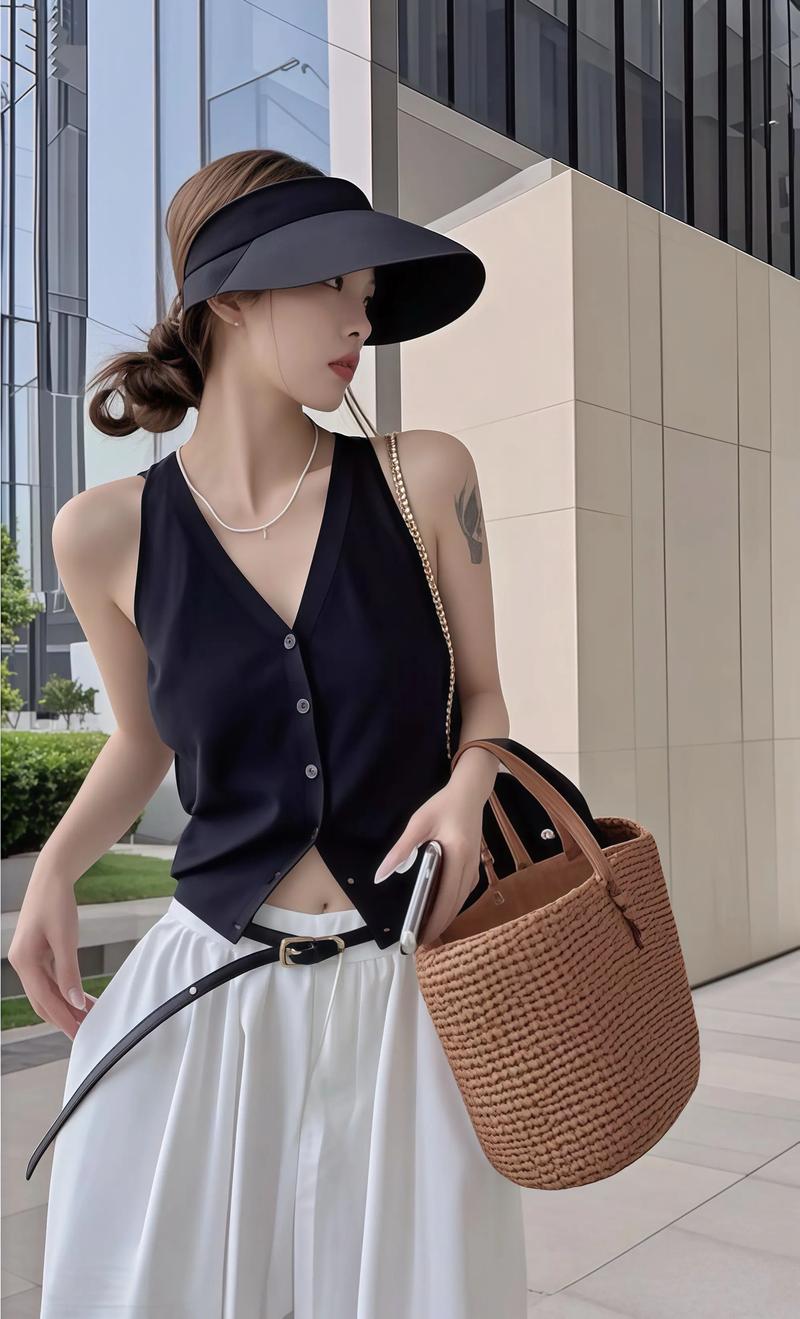 宽松的v领吊带怎么搭配