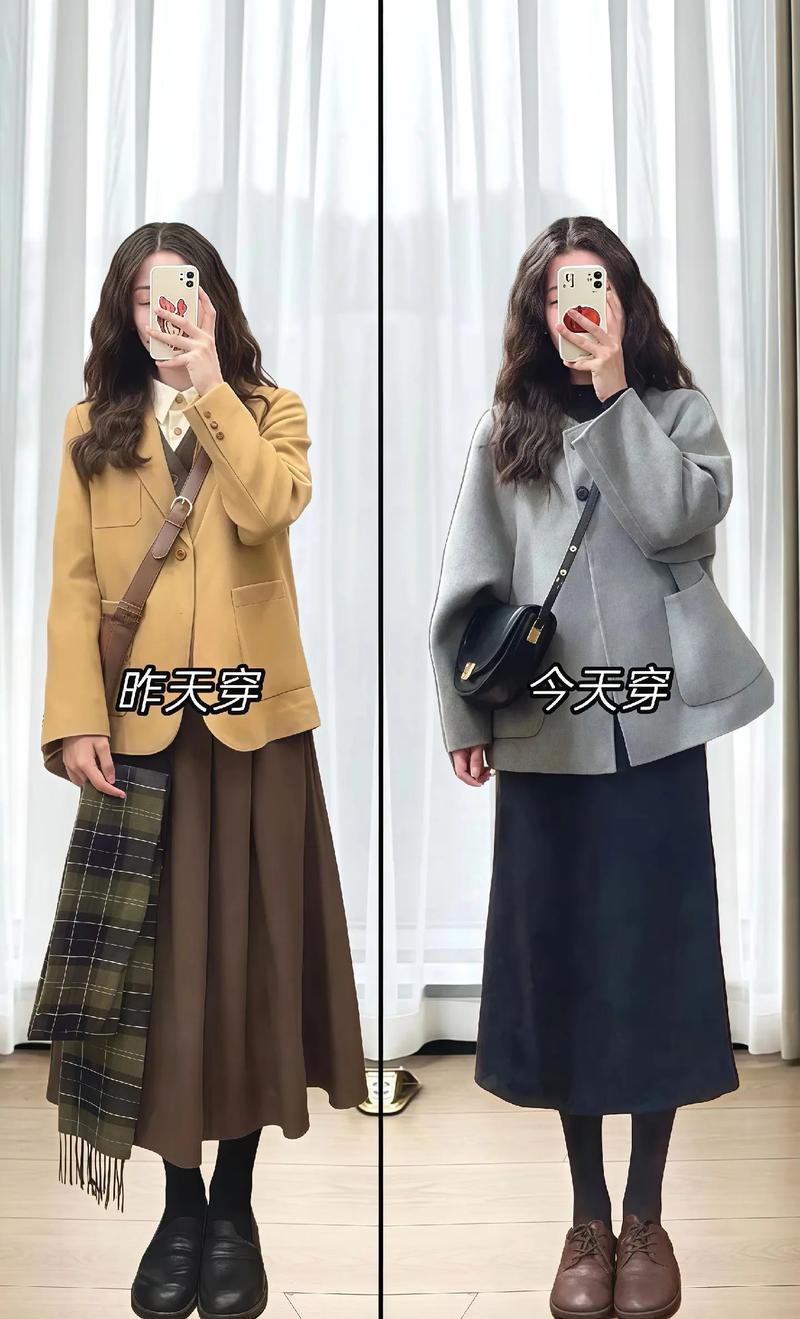 气质毛呢半身裙怎么搭配