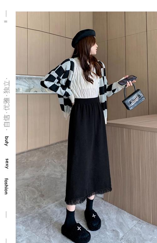 小个子怎么搭配长款半身针织裙