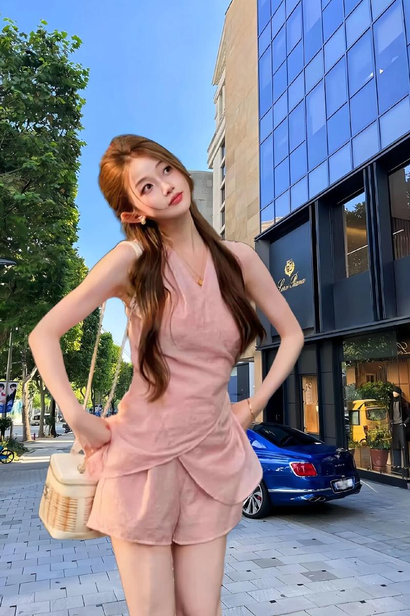 粉色短裤外套怎么搭配