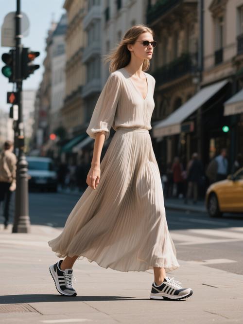 运动长裙 怎么搭配图片