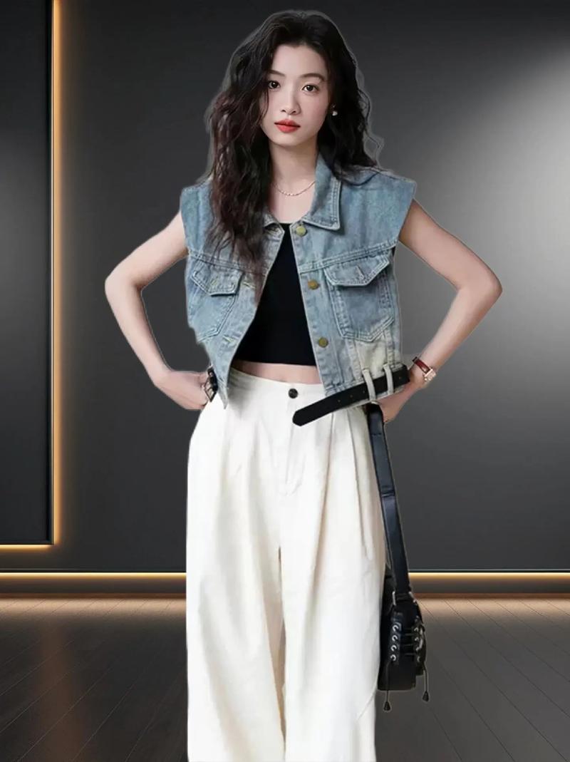 牛仔背心女怎么搭配