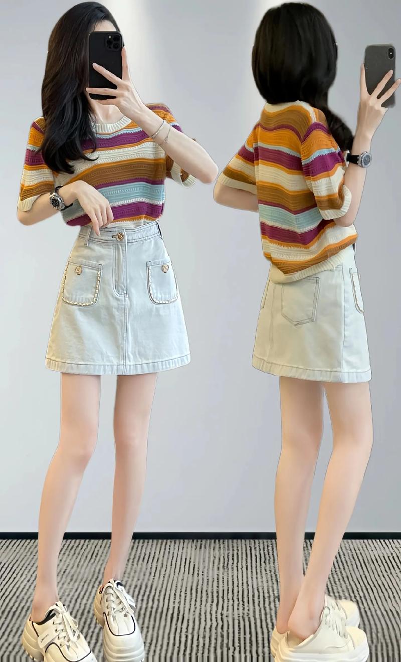 大腿短裙怎么搭配衣服图片