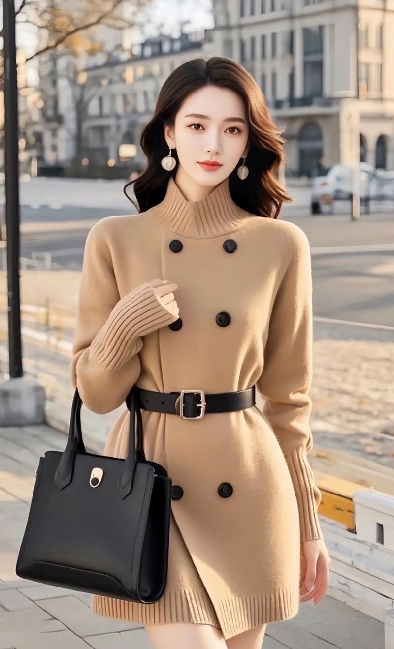 卡其色的毛衣怎么搭配外套