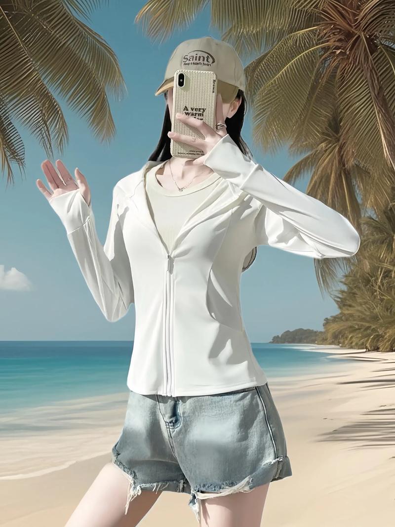 穿防晒衣怎么搭配图片