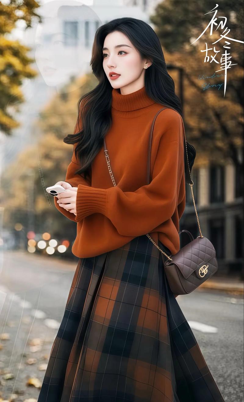 格子红裙怎么搭配