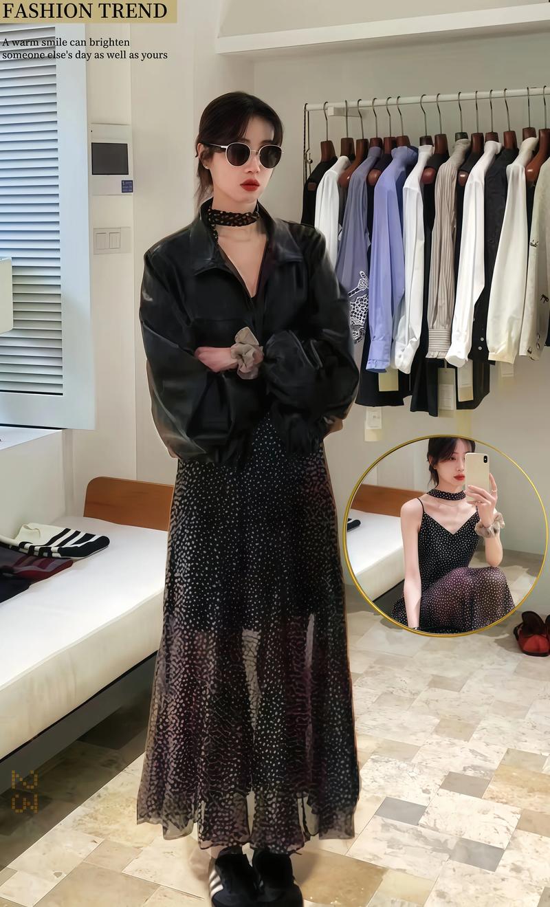 黑色吊带皮裙怎么搭配鞋子