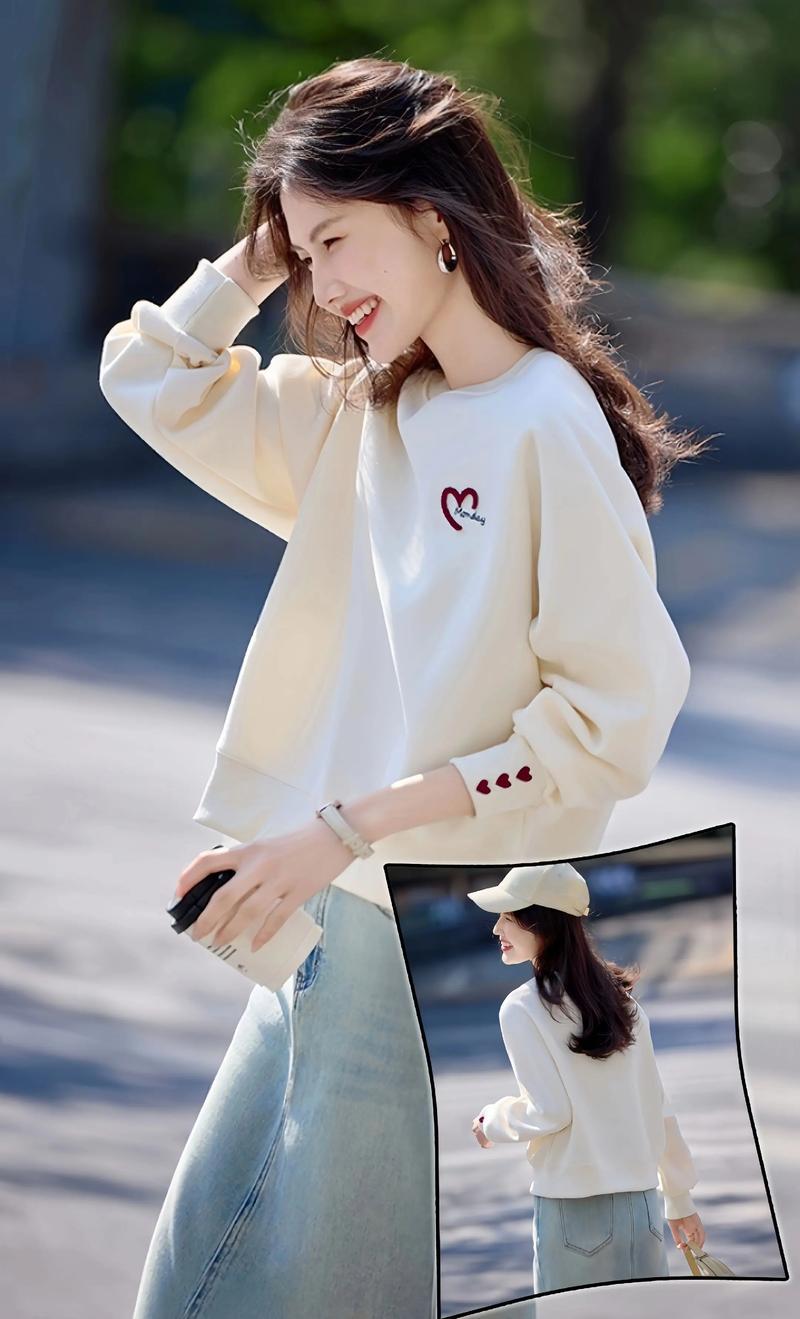 女士中长卫衣怎么搭配图片