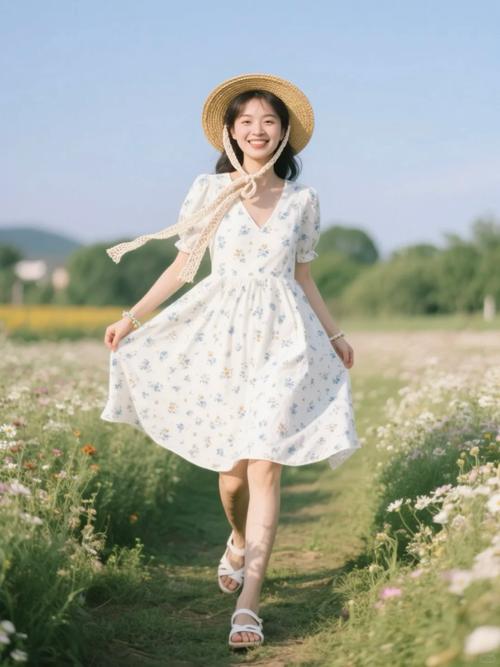 花白色长裙怎么搭配