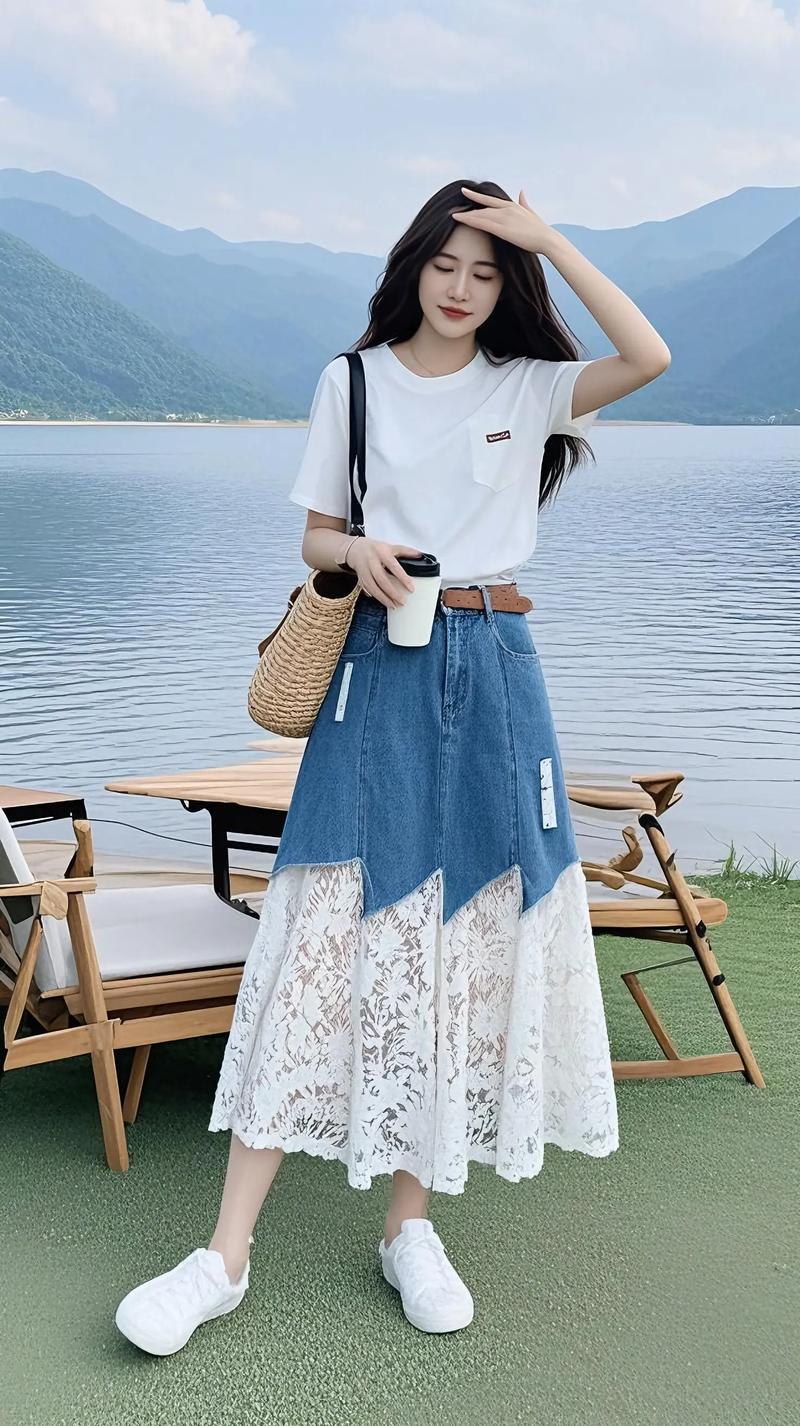 蕾丝裙配什么上衣